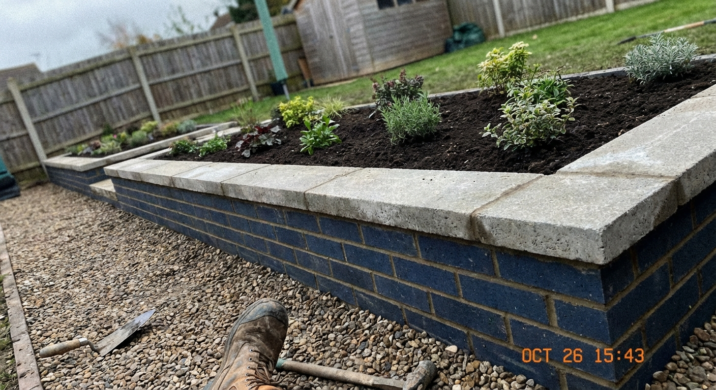 Retaining wall and brickwork construction in Hampshire