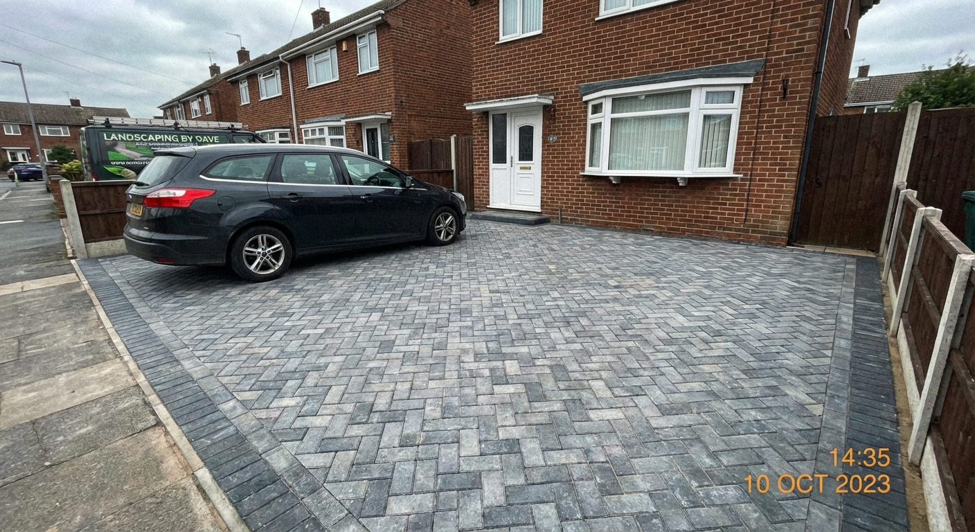 Premium block paved driveway with borders