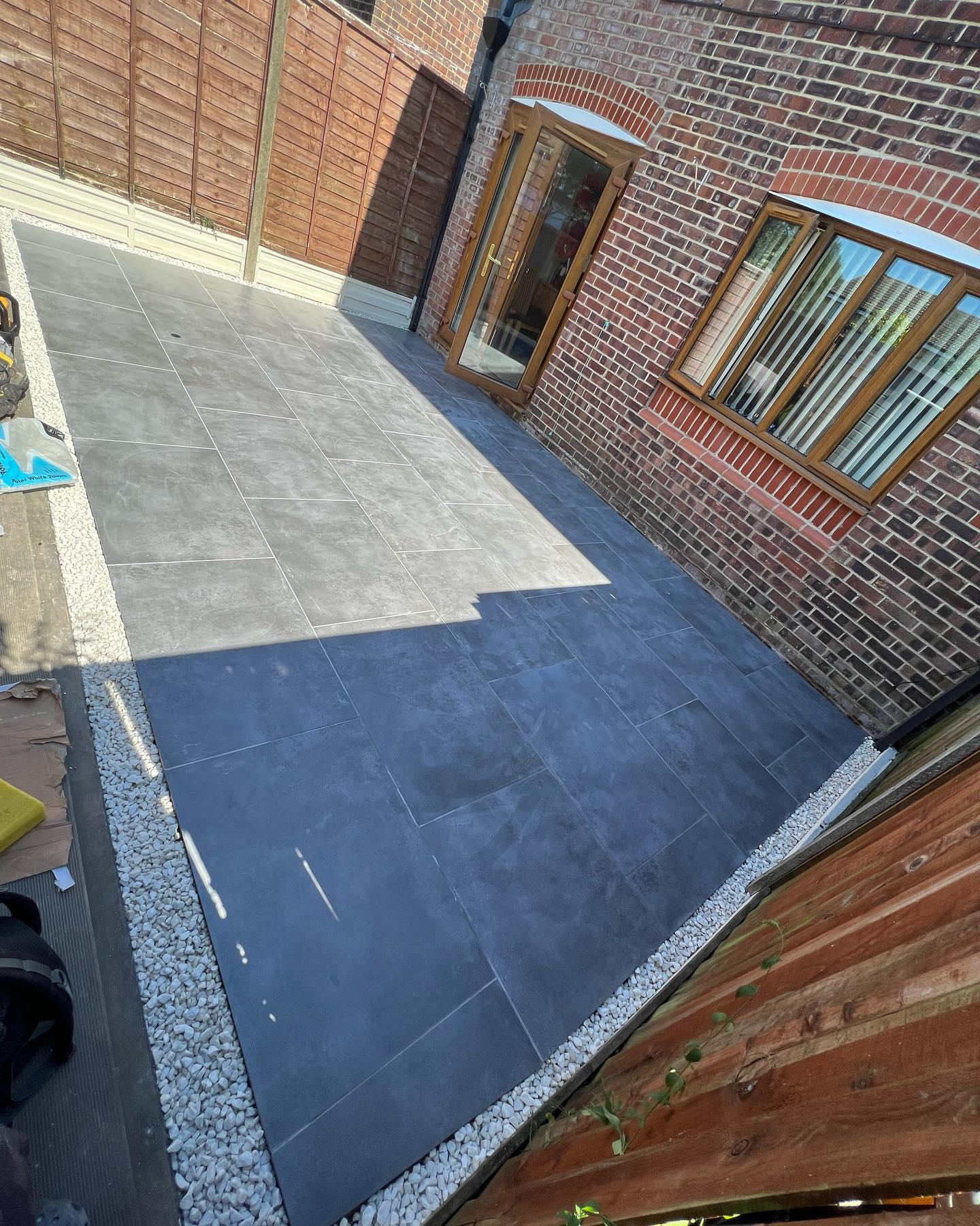 Porcelain patio installation in Petersfield